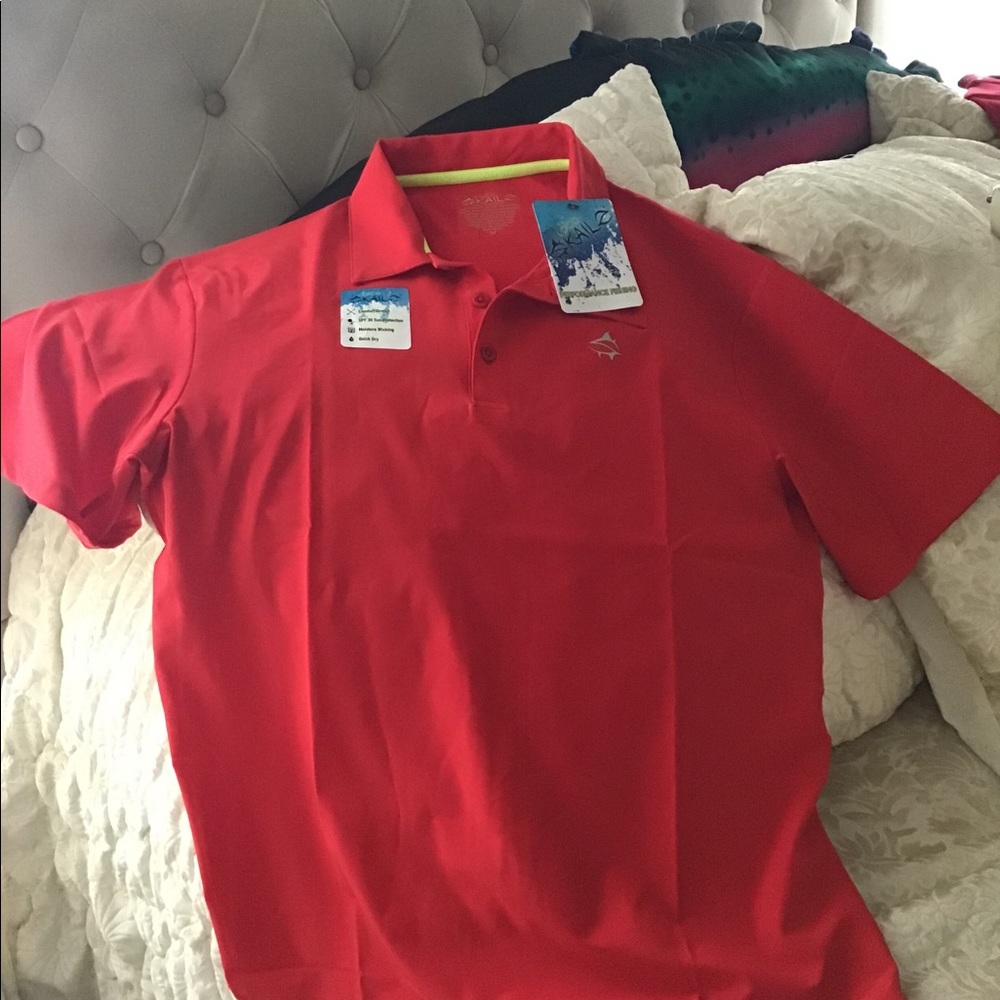 Loco kale performance red men’s fishing shirt Med NWT from Beals light w…